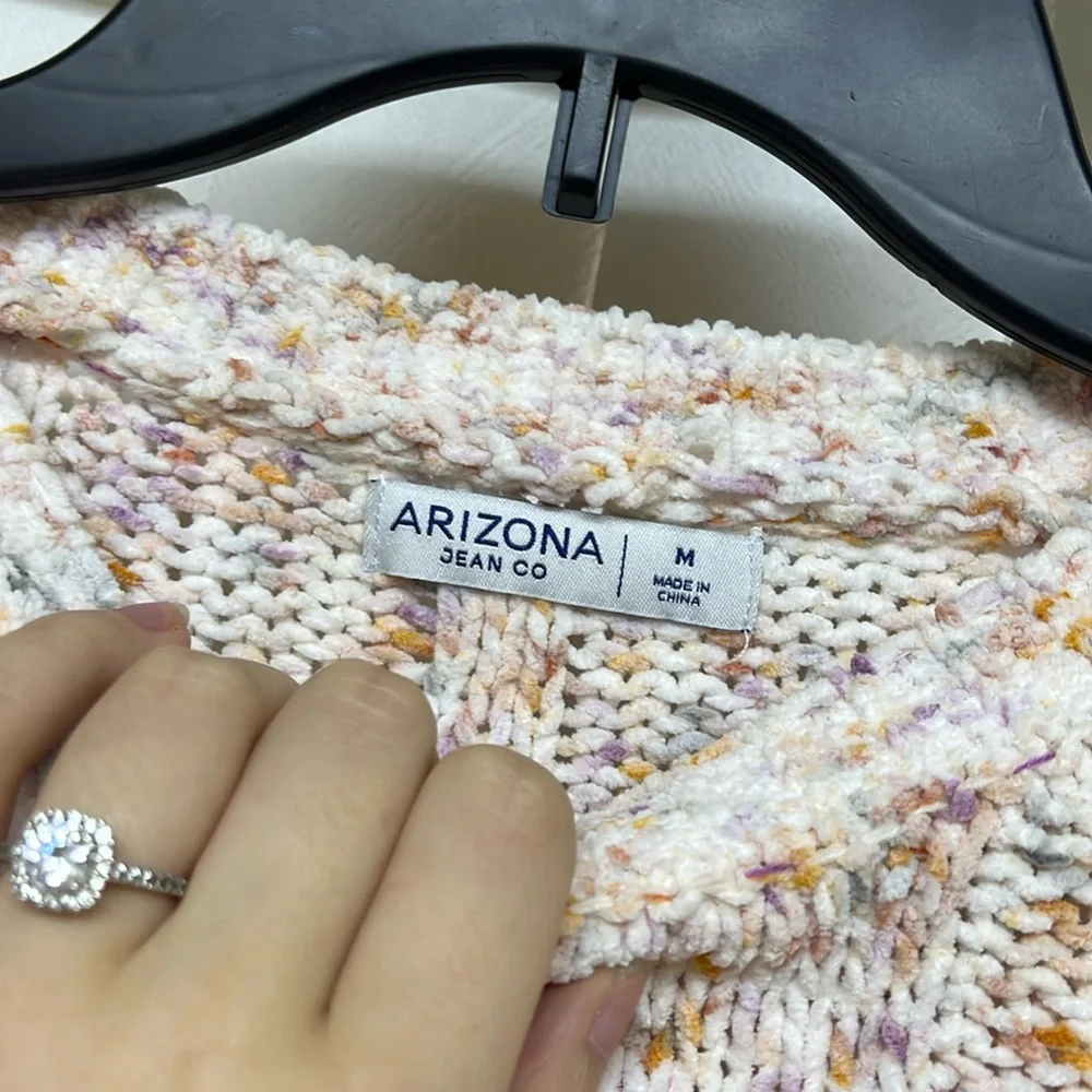 🤍Womens White Multi-Color Arizona Cropped Sweater - Picture 5 of 5
